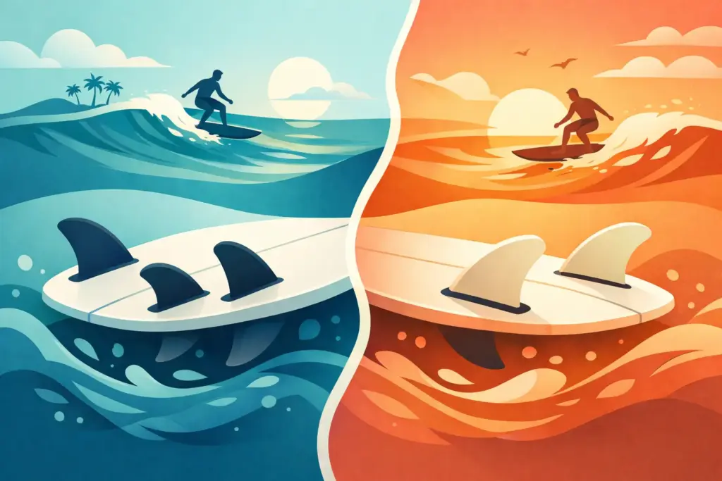 Thruster vs twin fin: cuál te va mejor