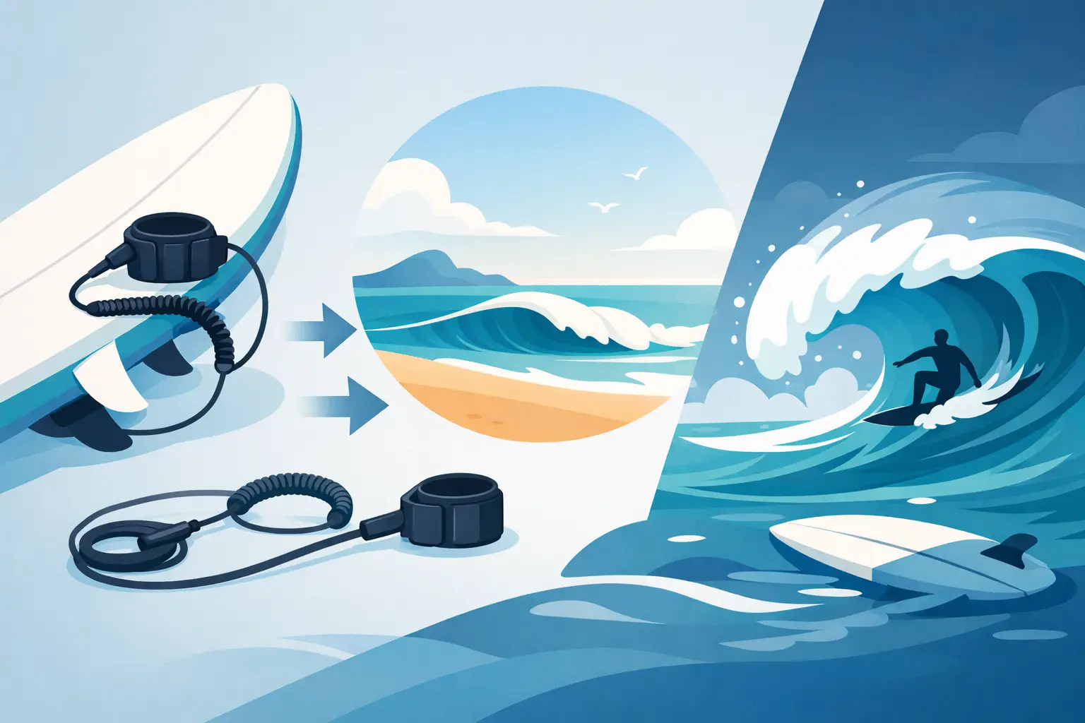 Cómo elegir leash según olas sin fallar