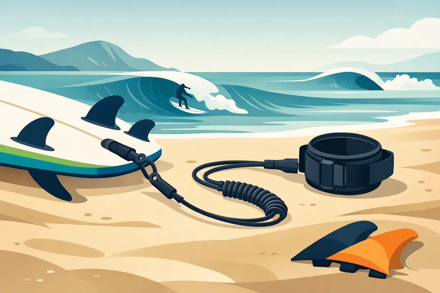 Invento surf: mejor leash según tu surfing