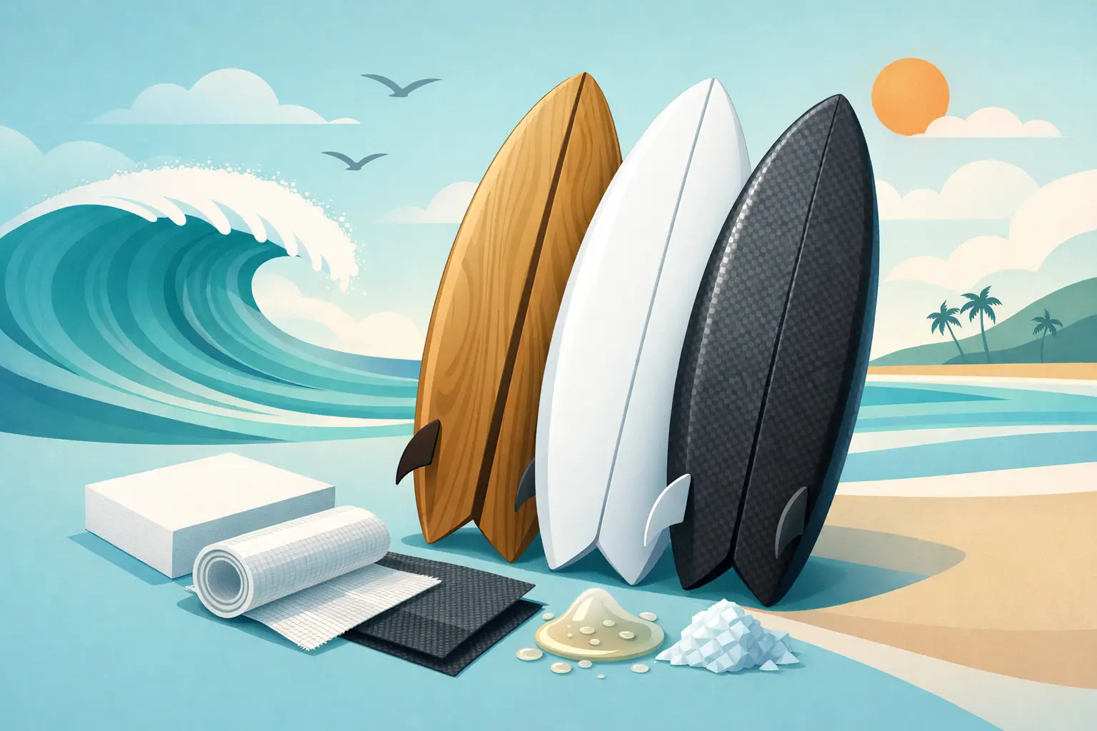 Materiales de tablas de surf: cuál elegir
