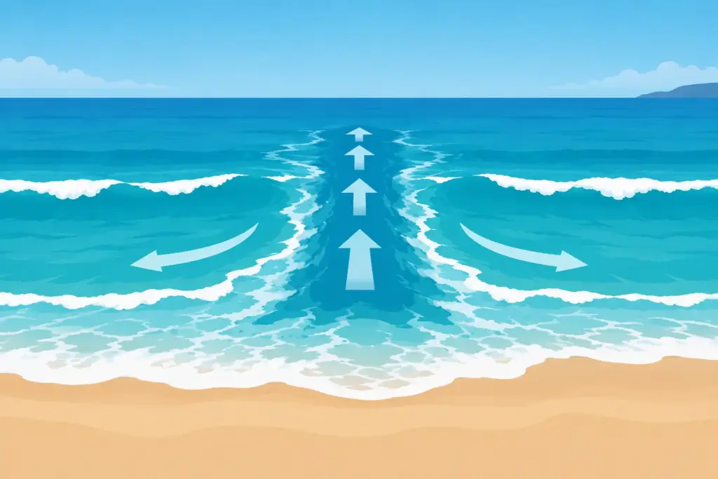 Cómo identificar corriente de resaca en la playa