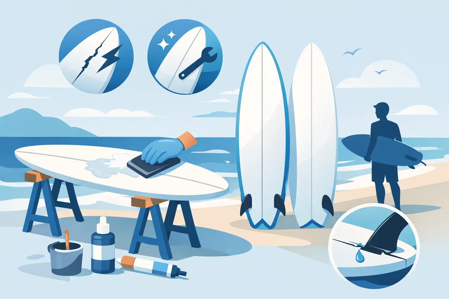 Cómo reparar surfboard sin perder rendimiento