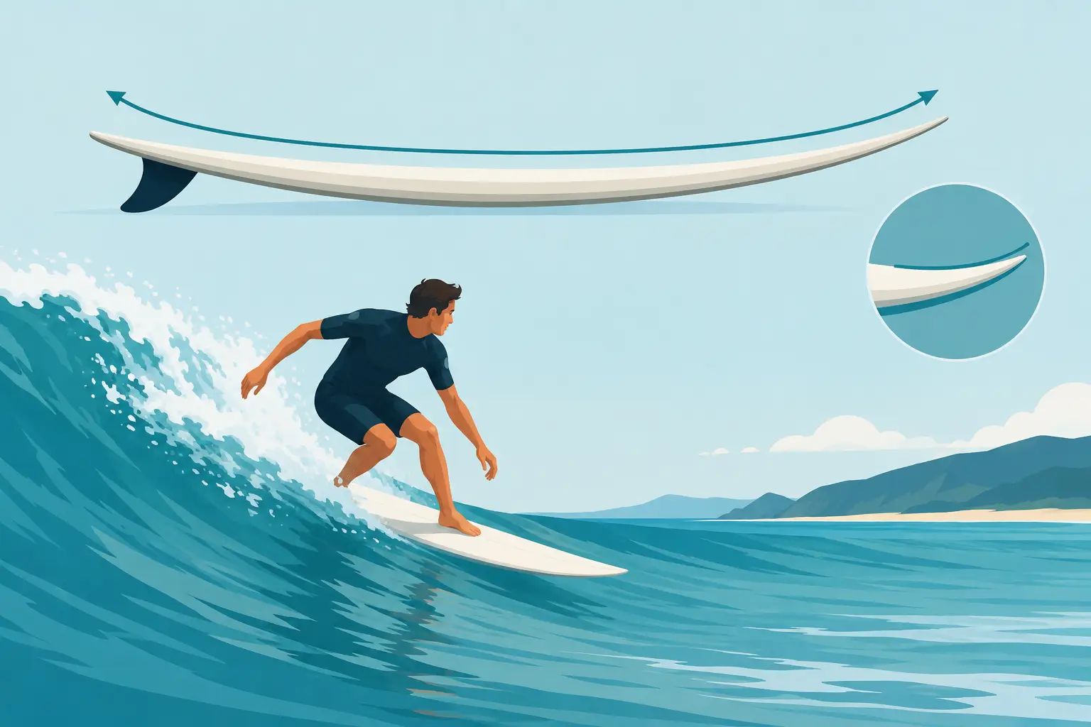 Qué significa rocker en surf y cómo te afecta